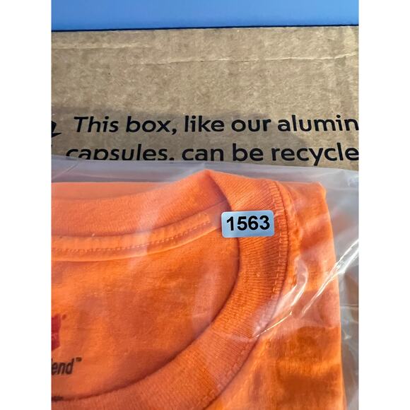 Hanes Comfort Blend Safety Orange T-Shirt Men's Large Cotton/ Poly 50/50 Hunting - Picture 6 of 6